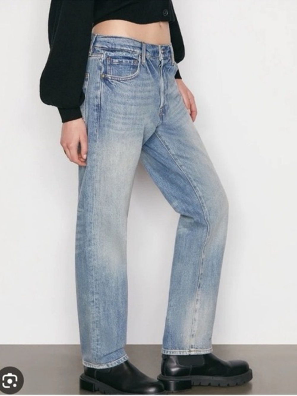 Frame Denim Le Slouch Newell Blue Jeans Boyfriend Low Slung Relaxed Cotton 27
